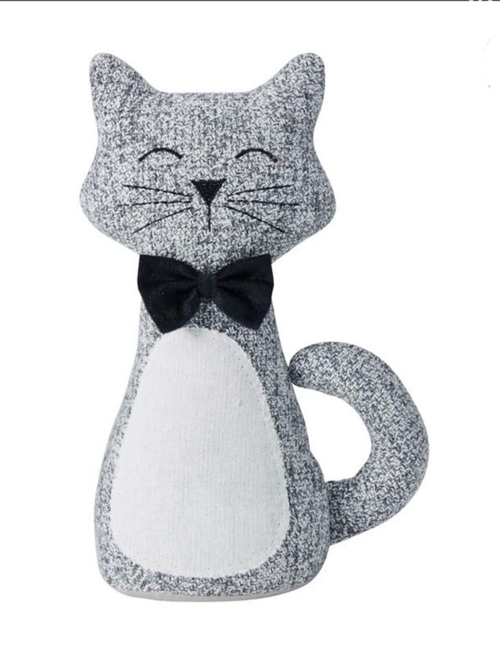 NWT Kohl’s Elements Decorative Gray Cat Door Stopper 12.2"H x 3.5"W Farmhouse